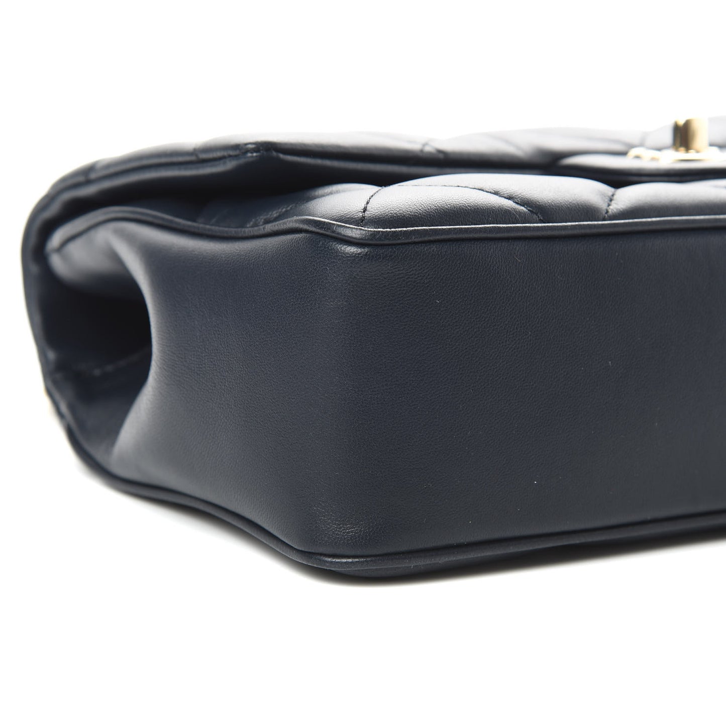 Lambskin Quilted Easy Carry Flap Navy