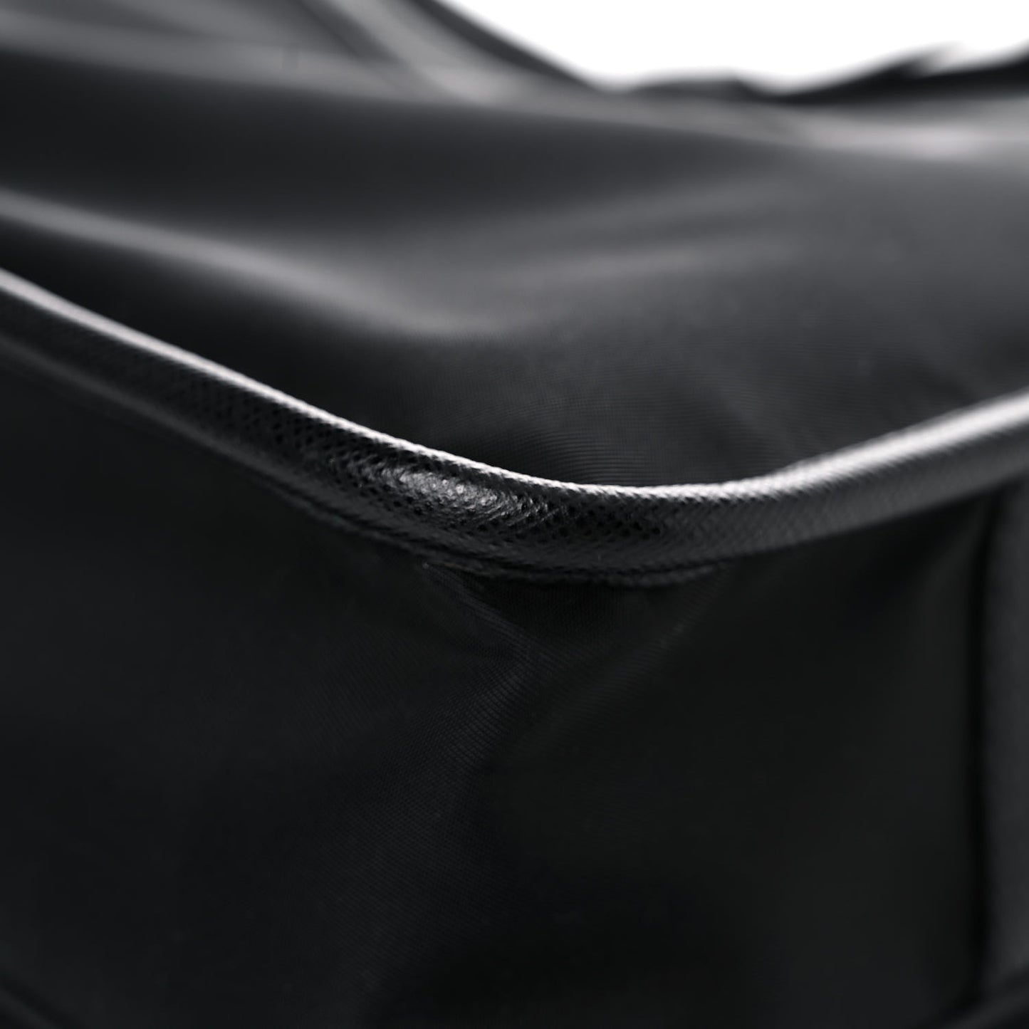 Re-Nylon Saffiano Pocket Double Snap Buckle Shoulder Bag Black