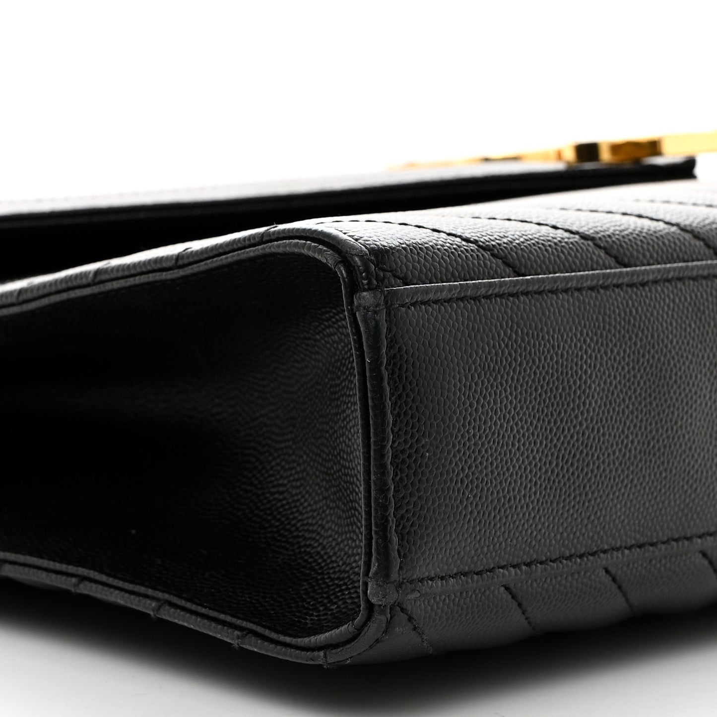 Grain De Poudre Matelasse Chevron Large Monogram Satchel Black