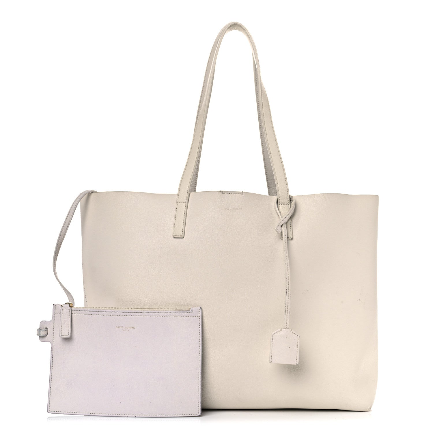 Saint Laurent Calfskin Large Shopping Tote Porcellana 1 of 36