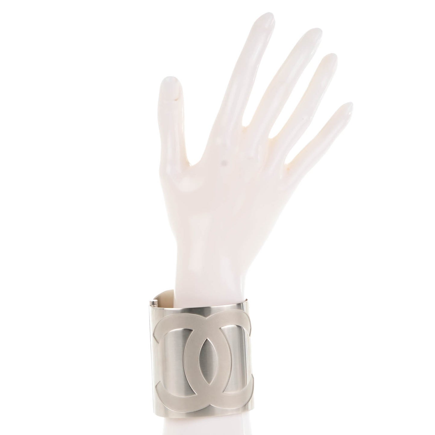 Metal Wide CC Mirror Cuff Silver