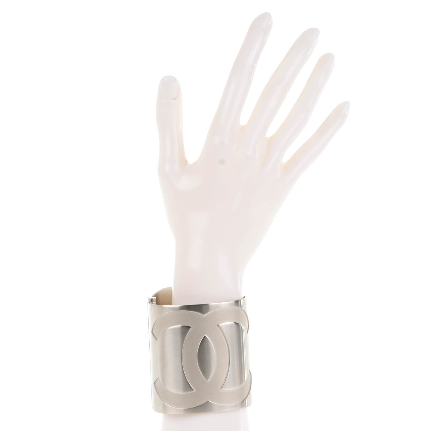 Chanel Metal Wide CC Mirror Cuff Silver 2 of 6