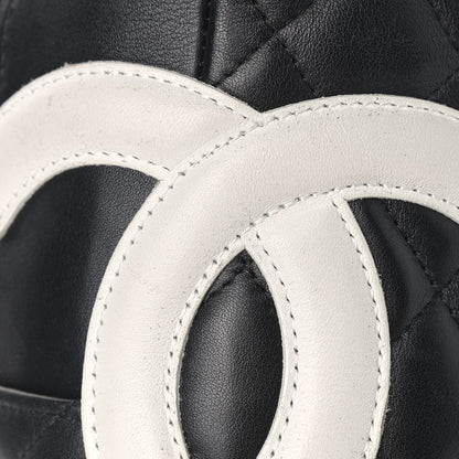 Chanel Calfskin Quilted Large Cambon Bowler Black White 11 of 13