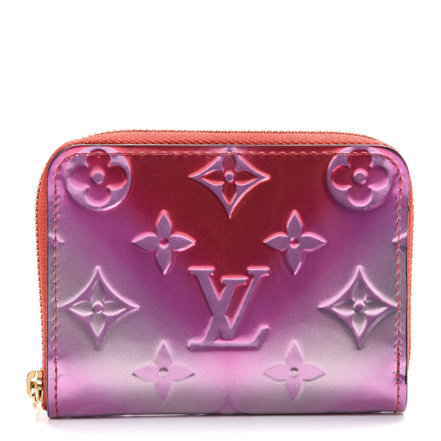 Louis Vuitton Metallic Vernis Degrade Zippy Coin Purse Pink Red 1 of 7