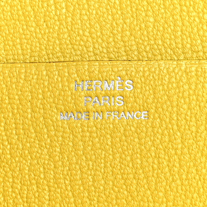 Hermes Chevre Mysore Mini In-The-Loop Card Holder Jaune De Naples 7 of 11