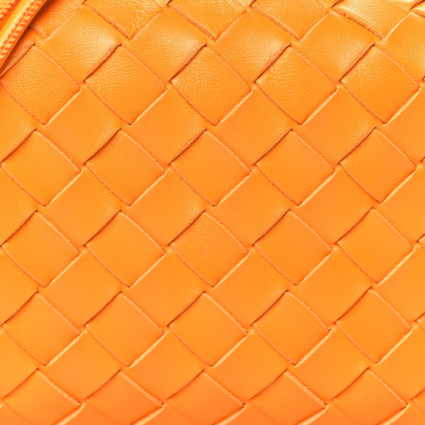 Nappa Calfskin Intrecciato Mini Looping Crossbody Tangerine