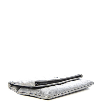 Chanel Metallic Calfskin Quilted Pixel Effect CC Beauty Clutch Silver 3 of 13
