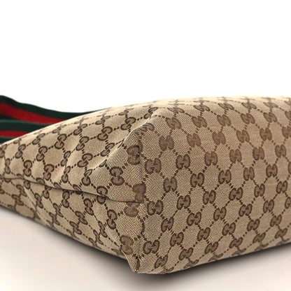 Gucci Monogram Web Medium Flat Messenger Bag Brown 8 of 9