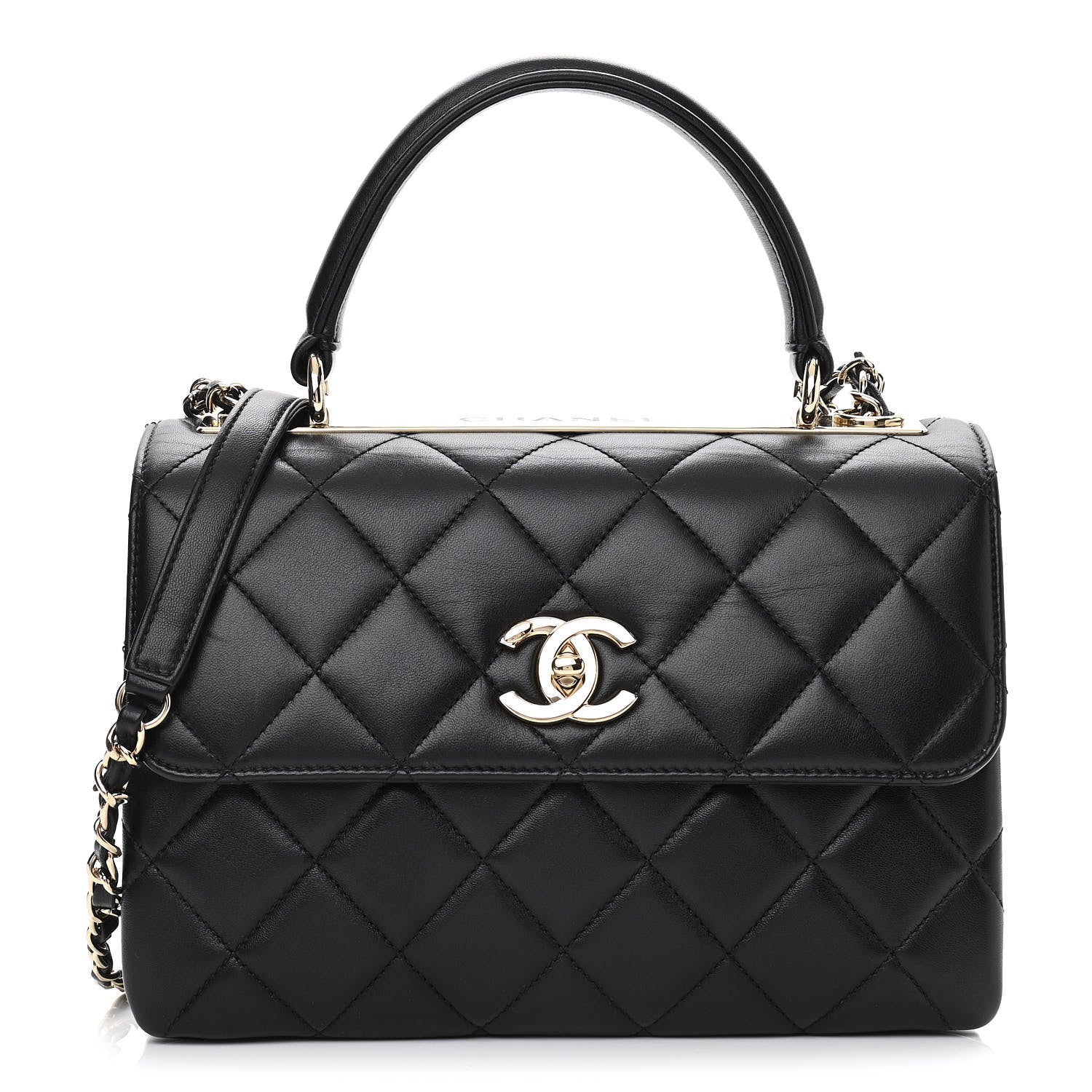 Chanel Lambskin Quilted Small Trendy CC Dual Handle Flap Bag Black 1 of 11