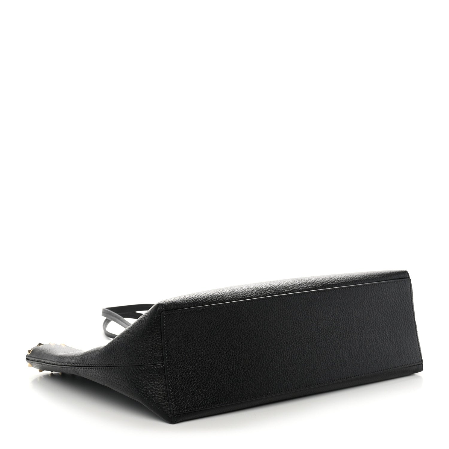 Valentino Garavani Grained Calfskin Rockstud Shoulder Tote Black 4 of 10