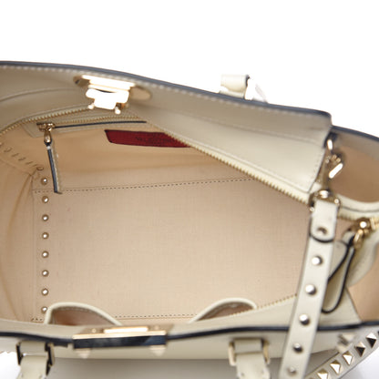 Valentino Garavani Vitello Small Rockstud Double Handle Tote Ivory 5 of 8