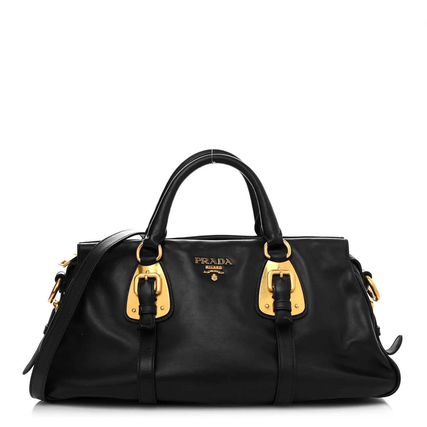 Prada Soft Calf Shopping Satchel Black 1 of 10