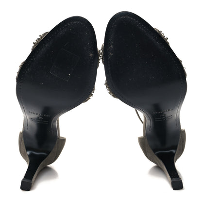 Hermes Suede Goatskin Crystal Premiere 105 Sandals 38 Grey 5 of 7