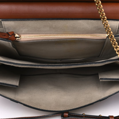 Chloe Suede Calfskin Patchwork Medium Faye Shoulder Bag Tobacco 4 of 10