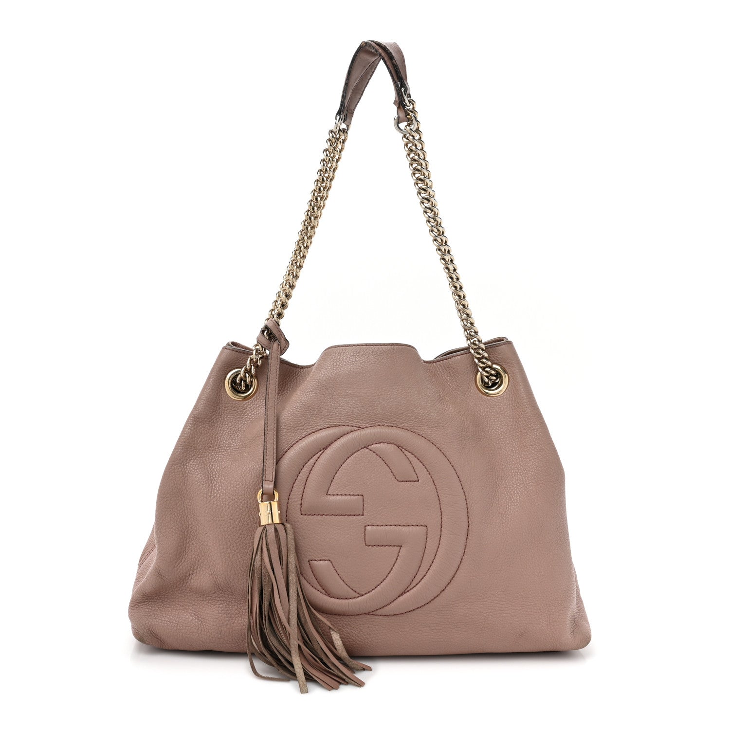 Gucci Pebbled Calfskin Medium Soho Chain Shoulder Bag Dark Cipria 1 of 21