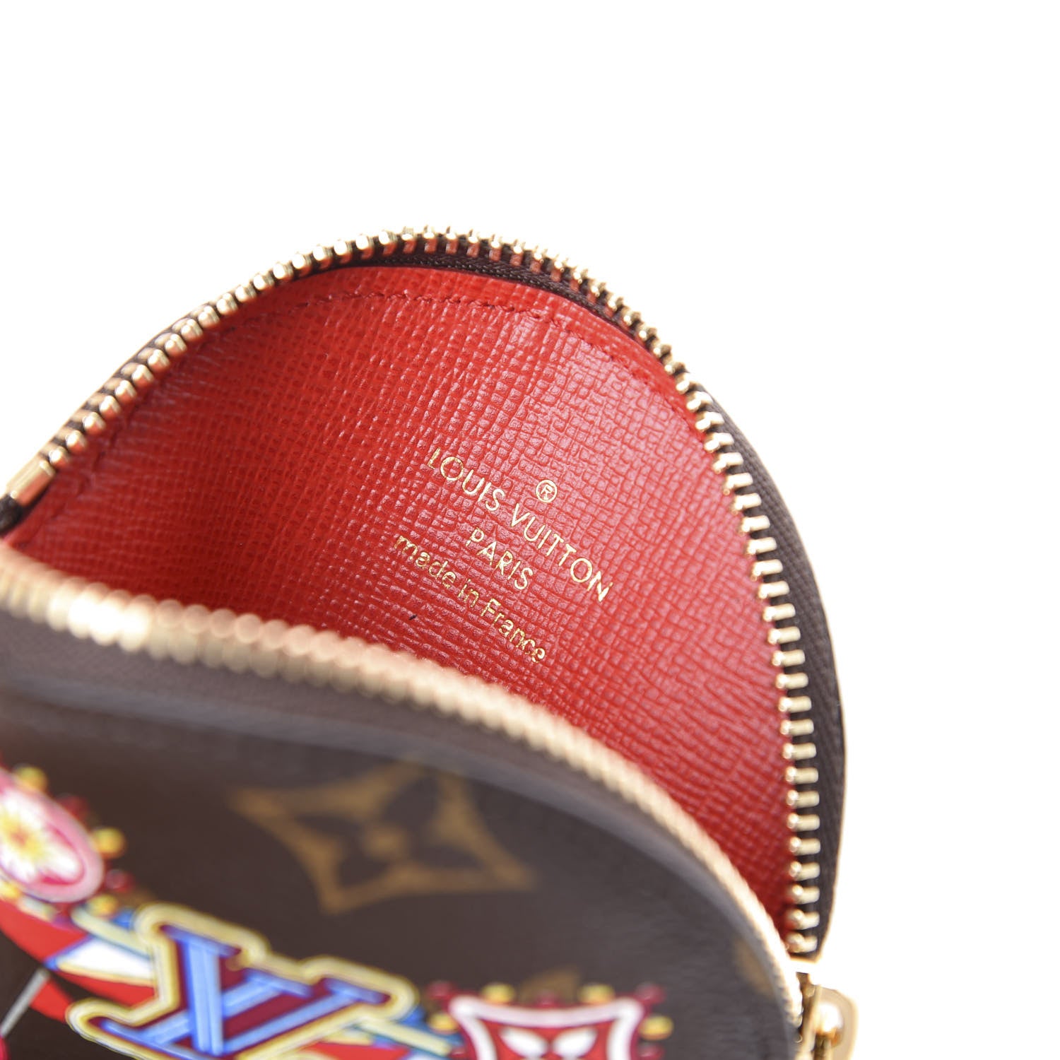 Louis Vuitton Monogram 2020 Christmas Animation Bumper Cars Round Coin Purse Coquelicot 8 of 9
