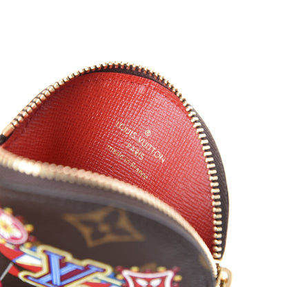 Louis Vuitton Monogram 2020 Christmas Animation Bumper Cars Round Coin Purse Coquelicot 8 of 9