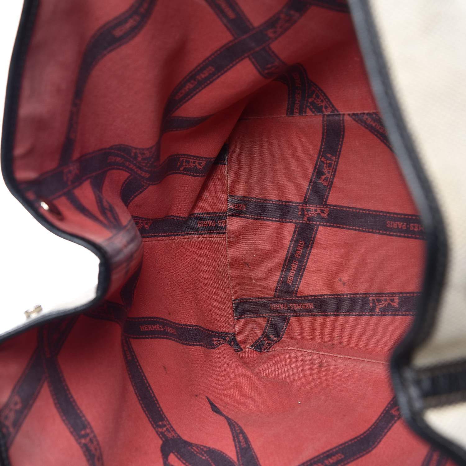 Hermes Buffle Skipper Toile Garden Party 36 MM Tote Marron Fonce 7 of 30