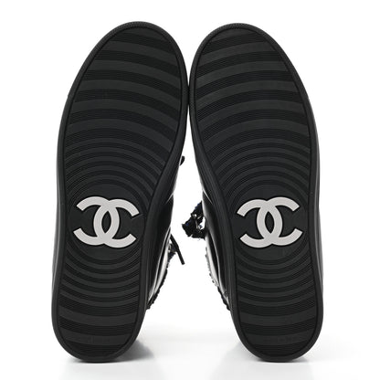 Chanel Lambskin Tweed Zipped Sneakers 35.5 Black Blue 5 of 8