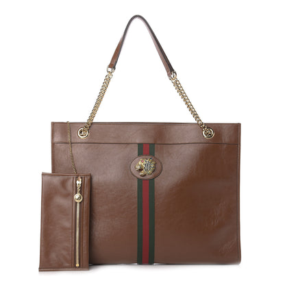 Gucci Calfskin Large Rajah Chain Tote Cuir 1 of 13