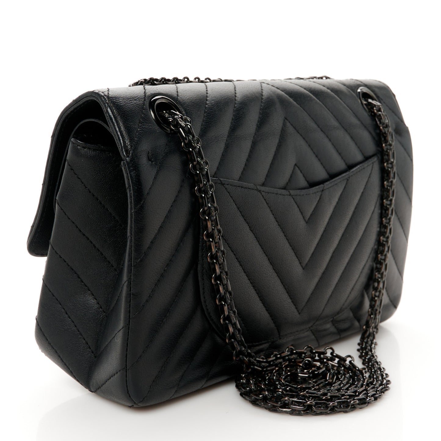 Sheepskin Chevron Quilted 2.55 Reissue 225 Double Flap So Black