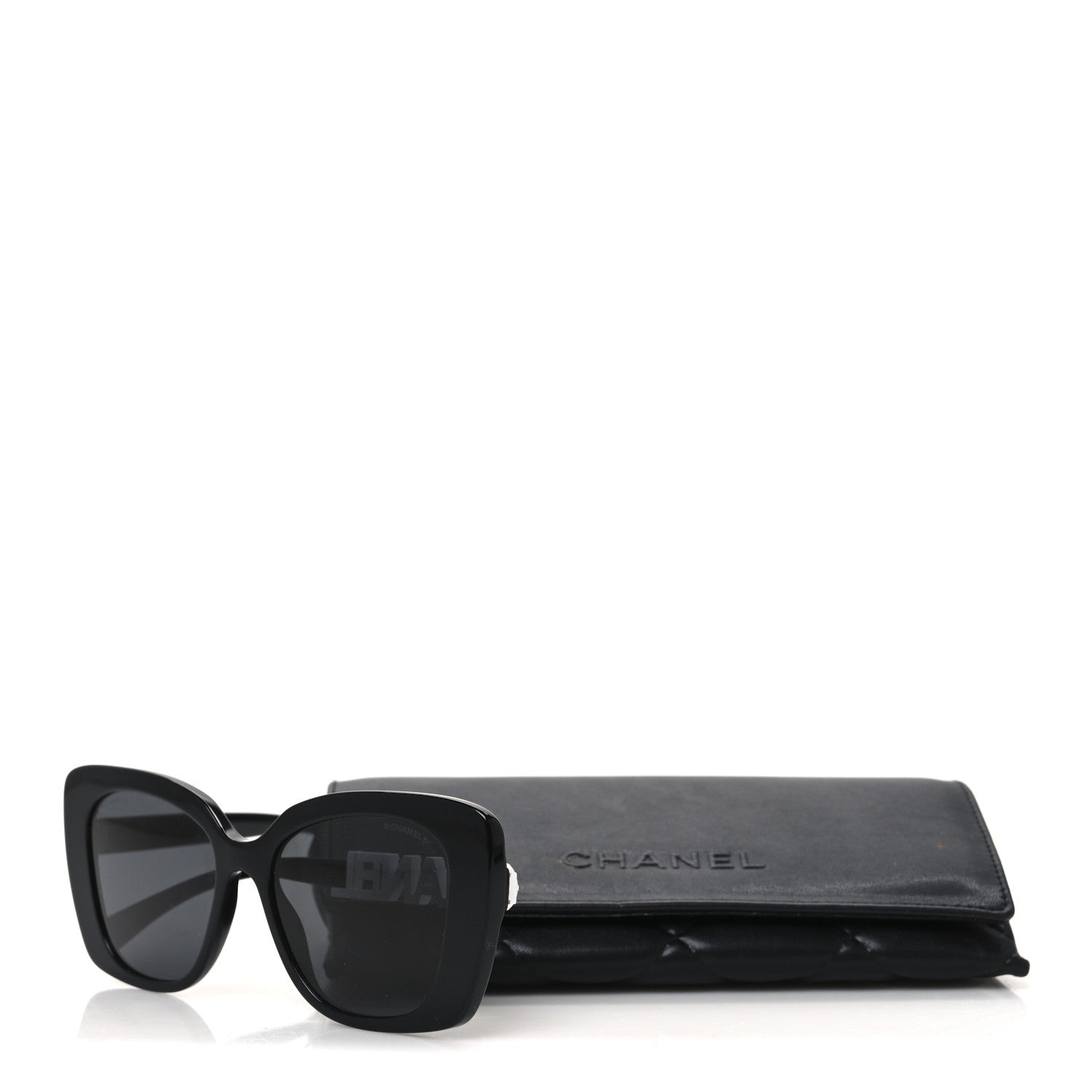 Chanel Acetate Strass Square Sunglasses 5422-B Black White 8 of 8