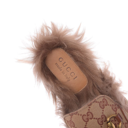 Gucci GG Monogram Fur Mens Princetown Slippers 9.5 Beige Ruggine Rust 8 of 10