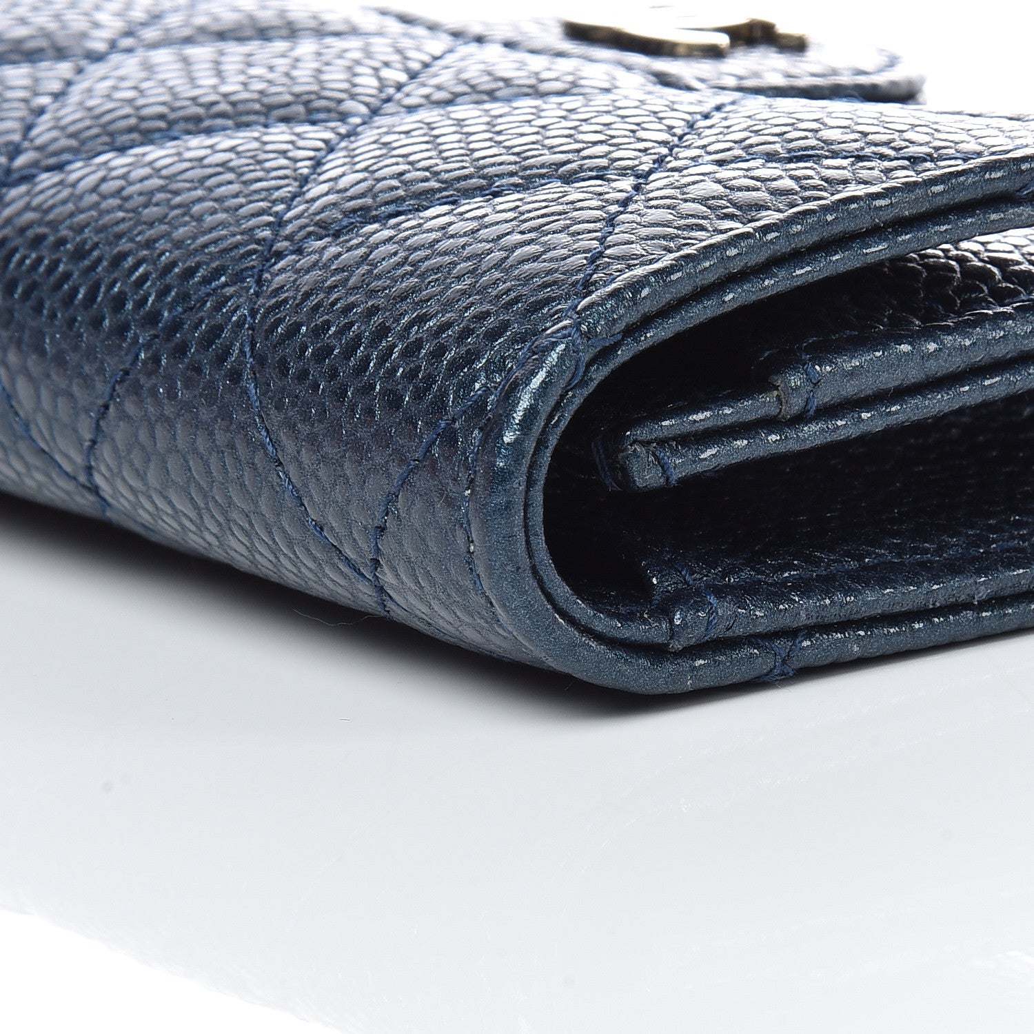 Chanel Iridescent Caviar Quilted Flap Card Holder Dark Blue 10 of 13