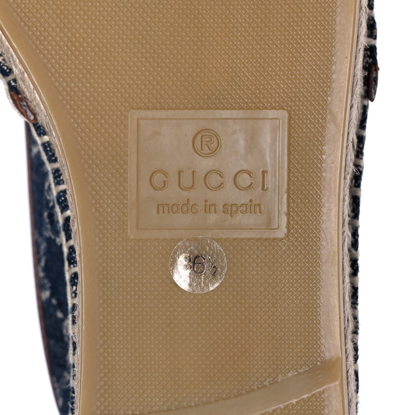 Denim GG Monogram Espadrilles 36.5 Blue Tea Cuir