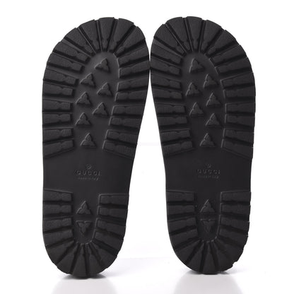 Gucci Rubber Web Mens Lug Sole Slide Sandals 5 Black Green Red 5 of 7
