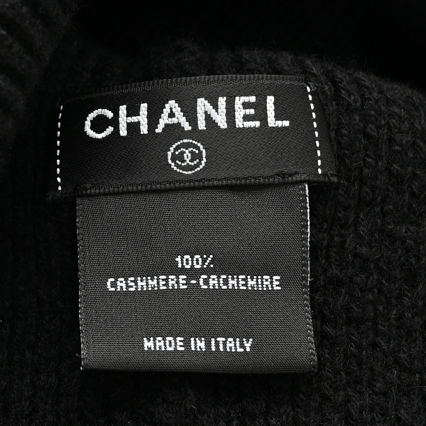 Cashmere CC Logo Beanie Hat Black