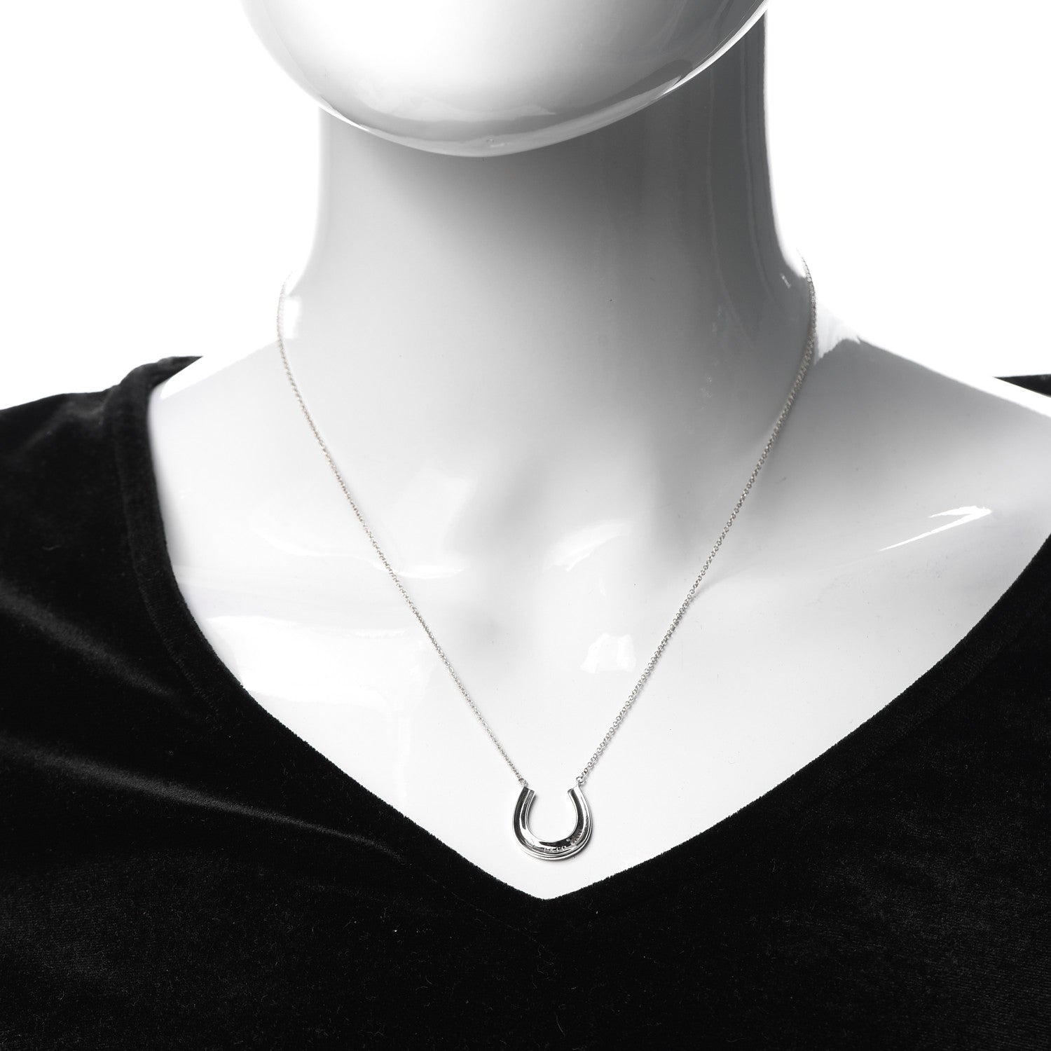 Tiffany Sterling Silver 1837 Horseshoe Pendant Necklace 2 of 6
