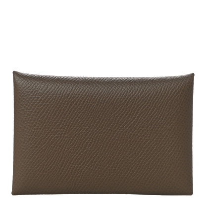 Hermes Epsom Calvi Card Case Etoupe 1 of 10