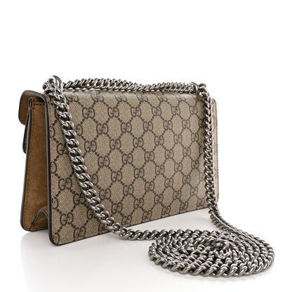 Gucci GG Supreme Monogram Suede Crystal Small Dionysus Shoulder Bag Beige Ebony Taupe 4 of 13