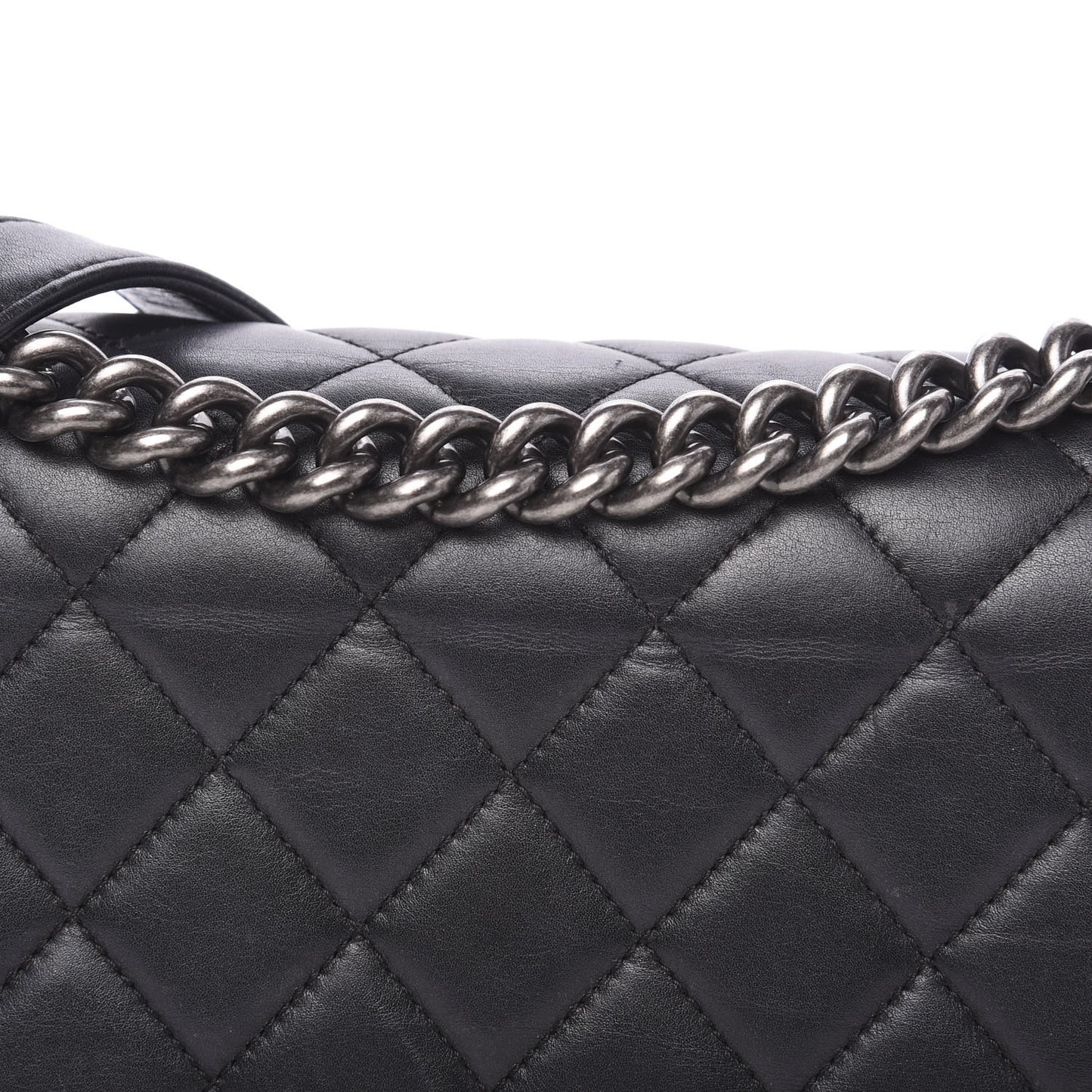 Calfskin Quilted New Medium Boy Flap Black