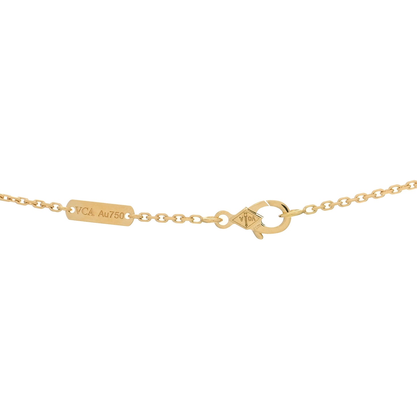 18K Yellow Gold Mother of Pearl Vintage Alhambra Pendant Necklace