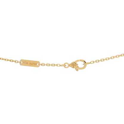 Van Cleef & Arpels 18K Yellow Gold Mother of Pearl Vintage Alhambra Pendant Necklace 3 of 3