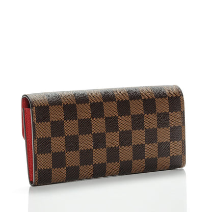 Louis Vuitton Damier Ebene Emilie Wallet Red 3 of 7