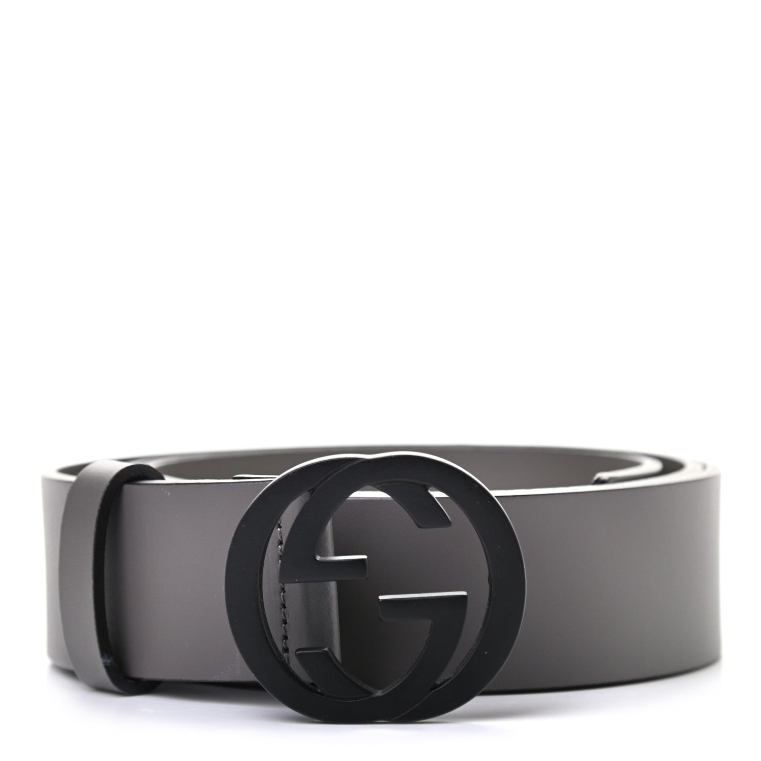 Gucci Calfskin Interlocking G 37mm Belt 95 38 Grey 1 of 7