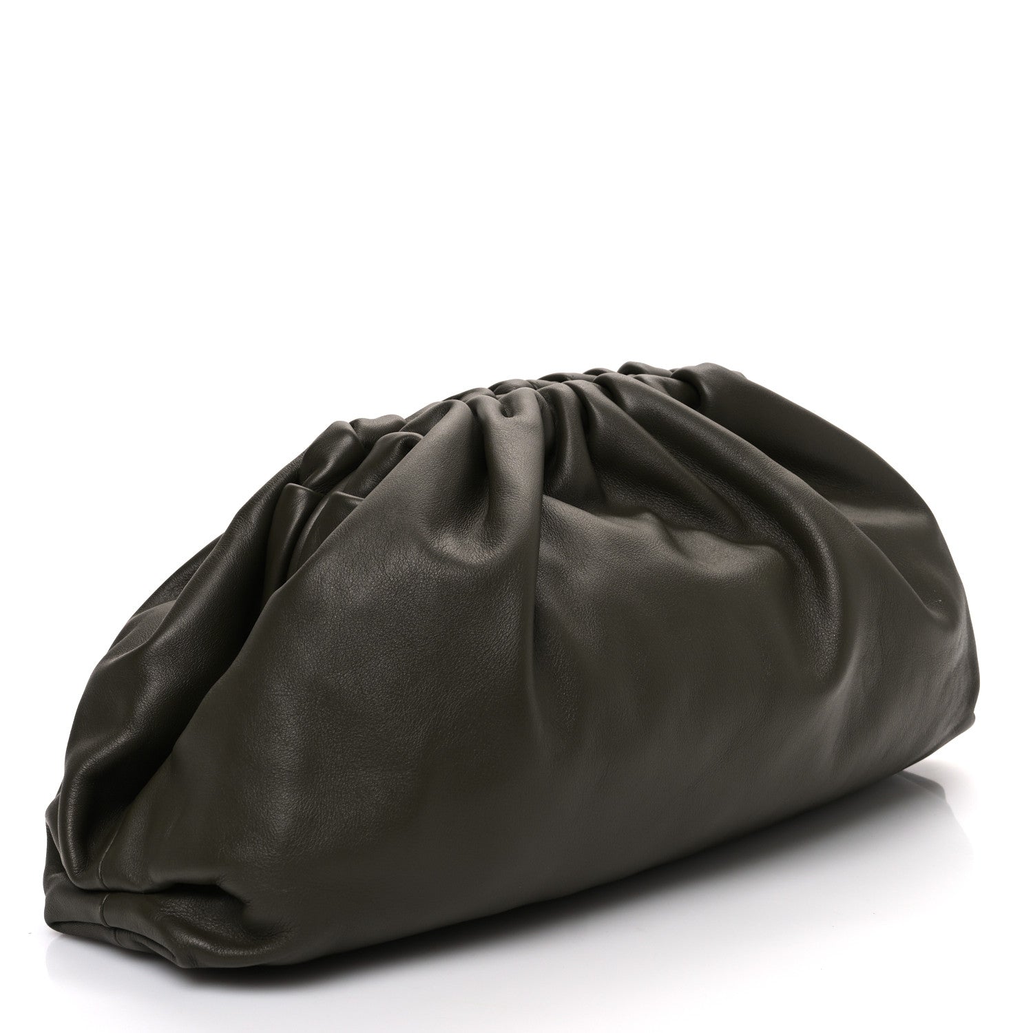 Bottega Veneta Smooth Butter Calf The Pouch Oversized Clutch Kaki Fondent 3 of 11
