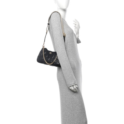 Gucci Calfskin GG Matelasse Chain Handbag Black Natural 2 of 12