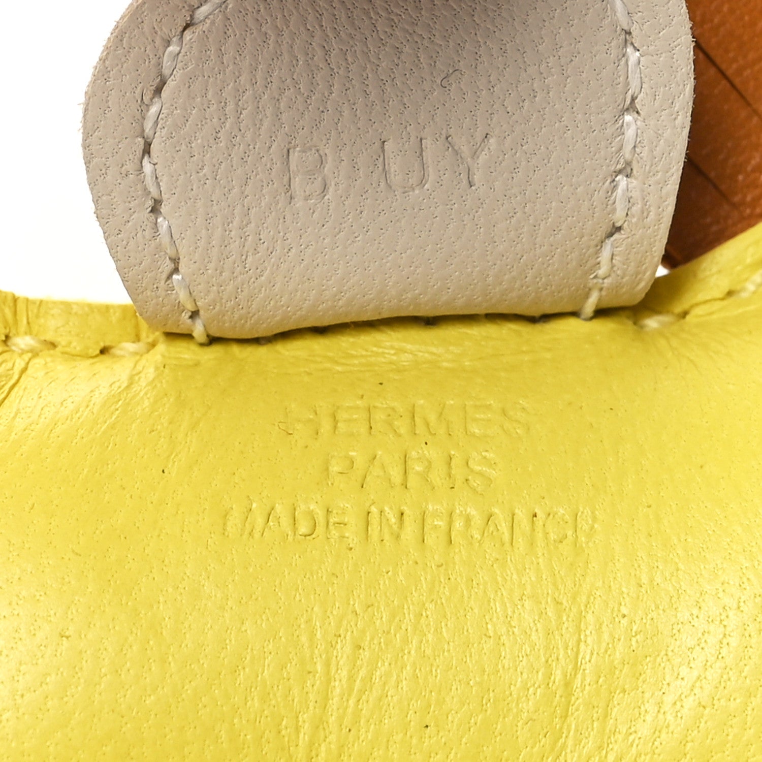 Hermes Milo Lambskin Grigri Rodeo Horse Bag Charm PM Lime Sesame Craie 3 of 4
