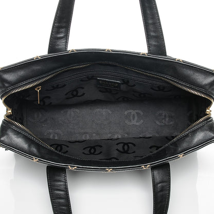Chanel Calfskin Contrast Stitch Surpique Bowler Black 5 of 7
