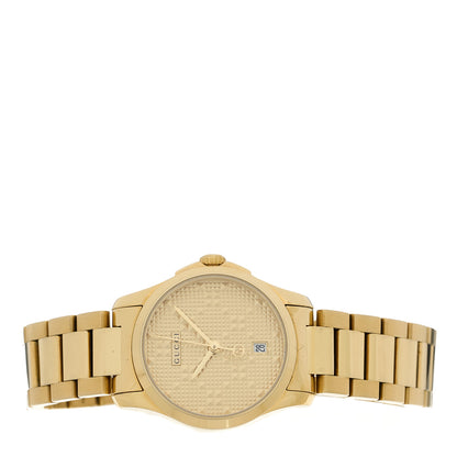 Gucci Stainless Steel 27mm G-Timeless Diamante Quartz Watch Gold 2 of 4