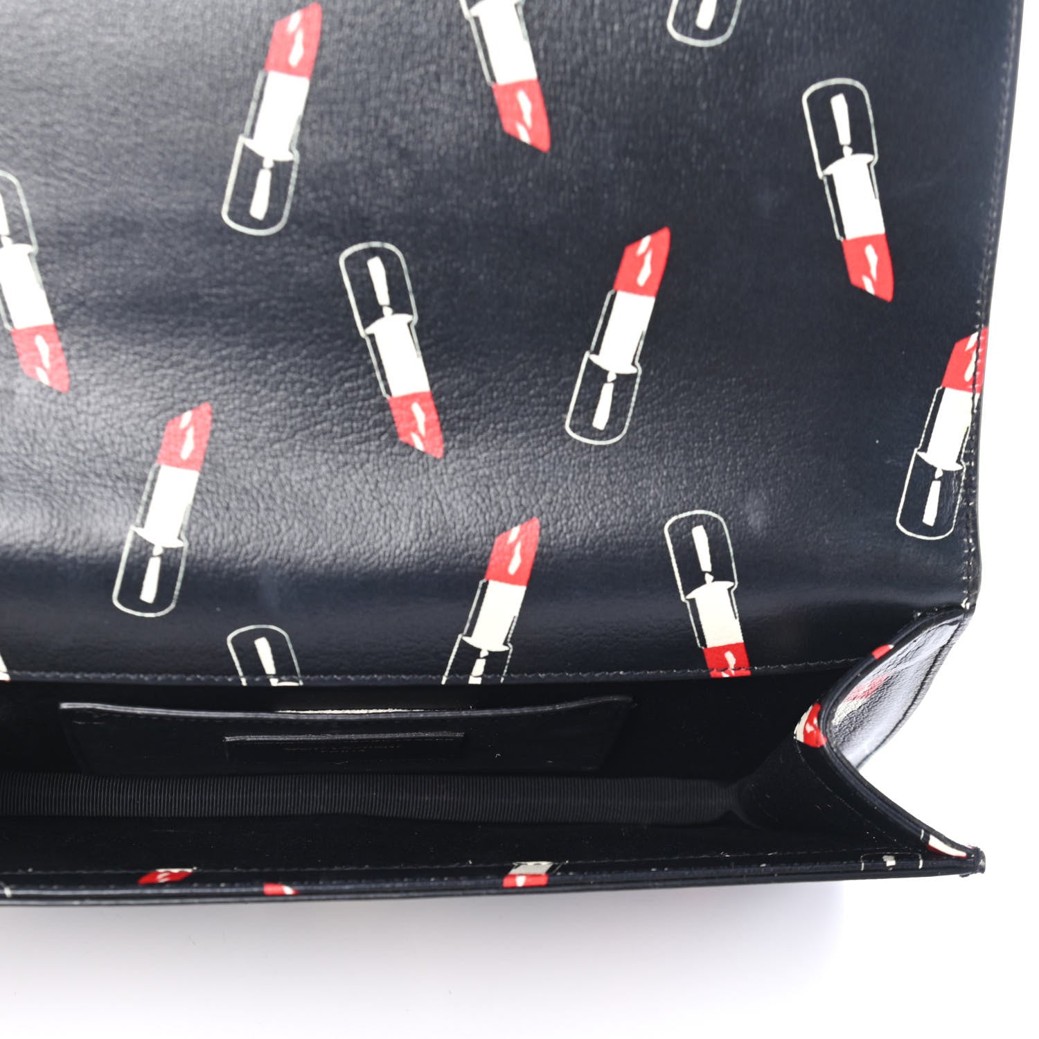 Saint Laurent Calfskin Lipstick Print Classic Monogram Kate Clutch Black 4 of 4