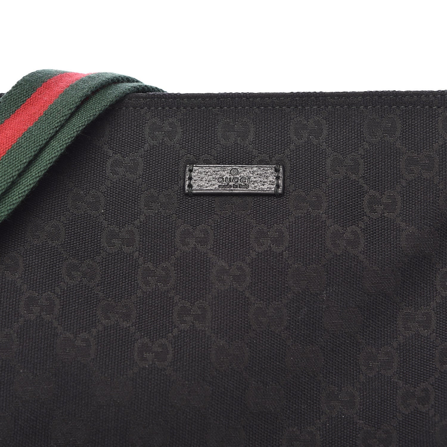 Gucci Monogram Web Small Flat Messenger Crossbody Black 8 of 10