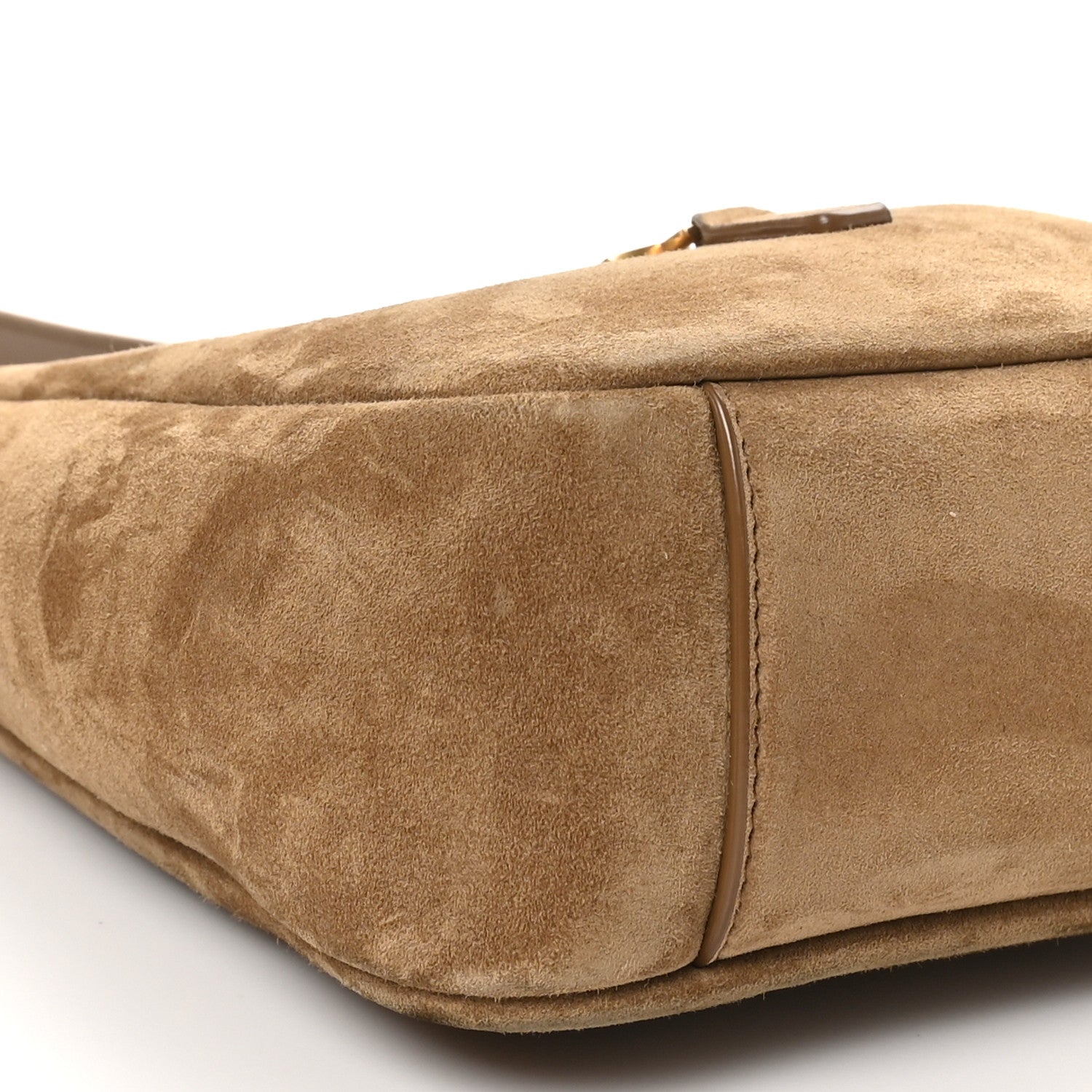 Saint Laurent Suede Baby Le 5 A 7 Hobo Golden Leaf 10 of 11