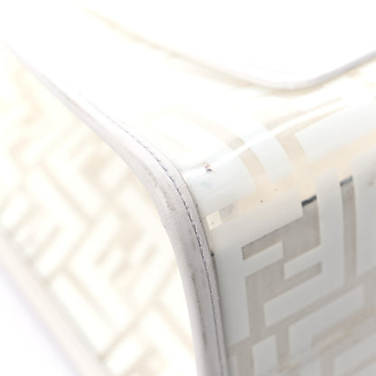Fendi TPU FF Vitello Century Plexiglass Medium Runaway Shopper Tote White 6 of 7