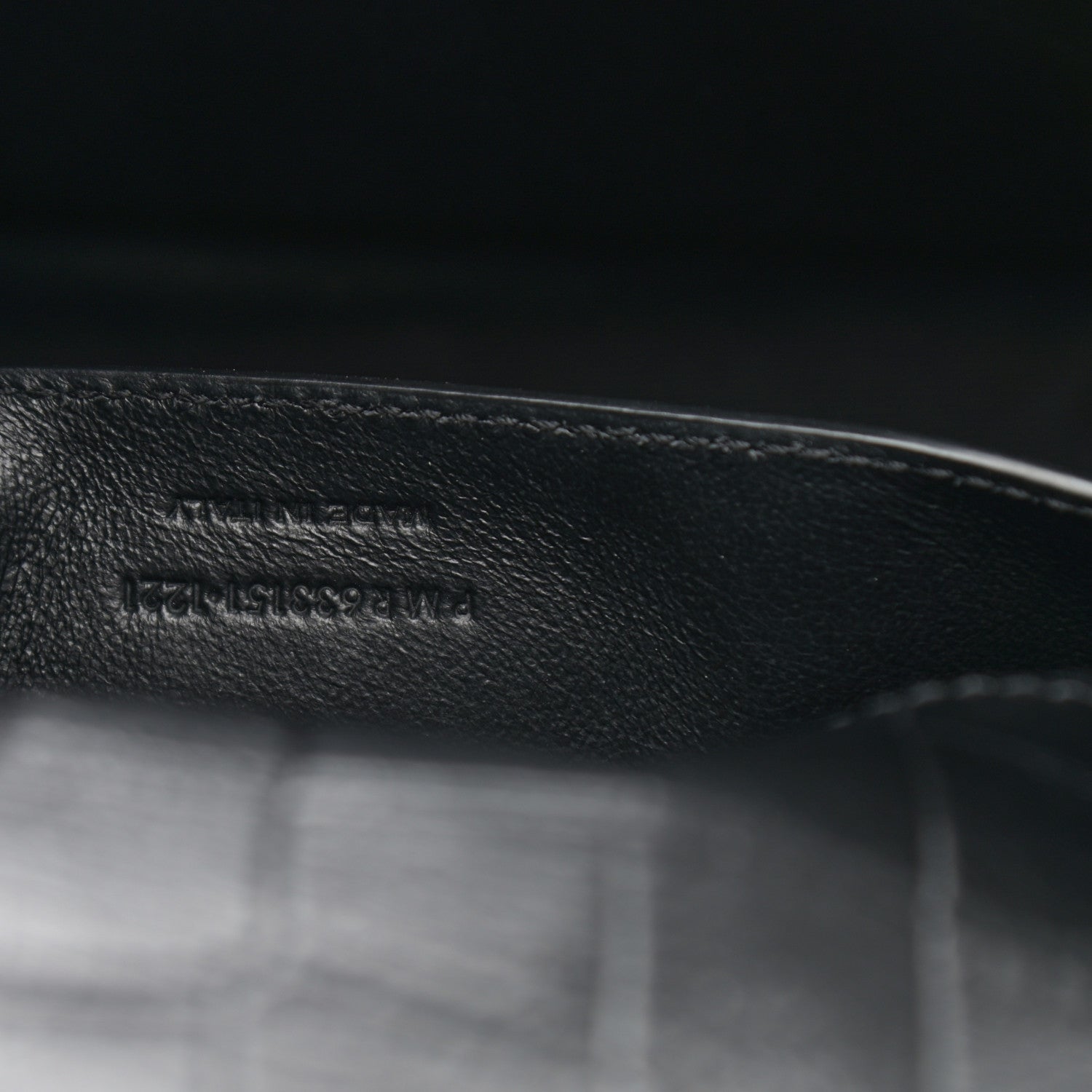 Saint Laurent Calfskin Crocodile Embossed Matelasse Monogram Baby Niki Chain Satchel Black 8 of 12