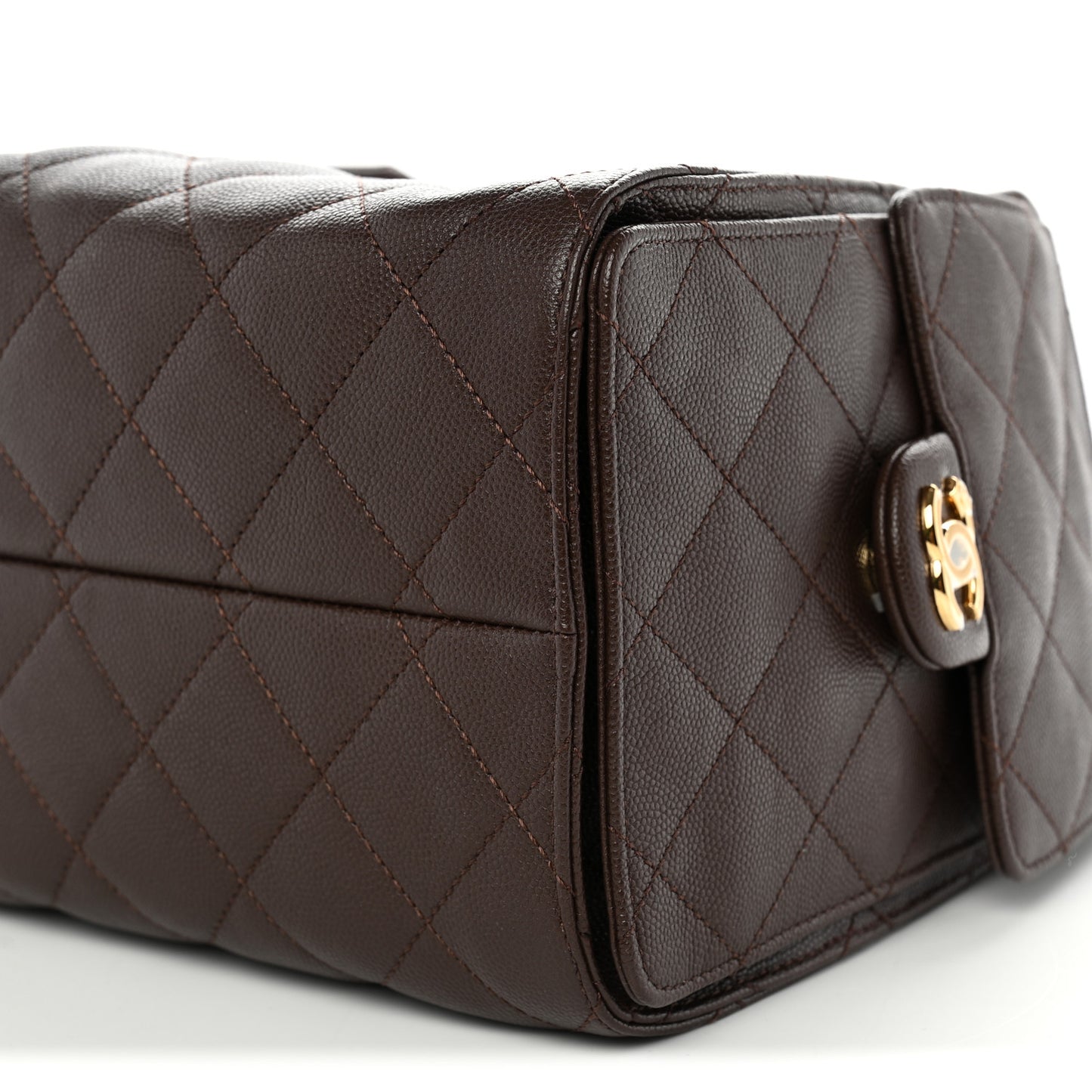Caviar Quilted Small Chanel 25 Handbag Dark Brown